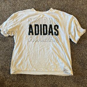 Adidas Light Gray Tee with Black Logo